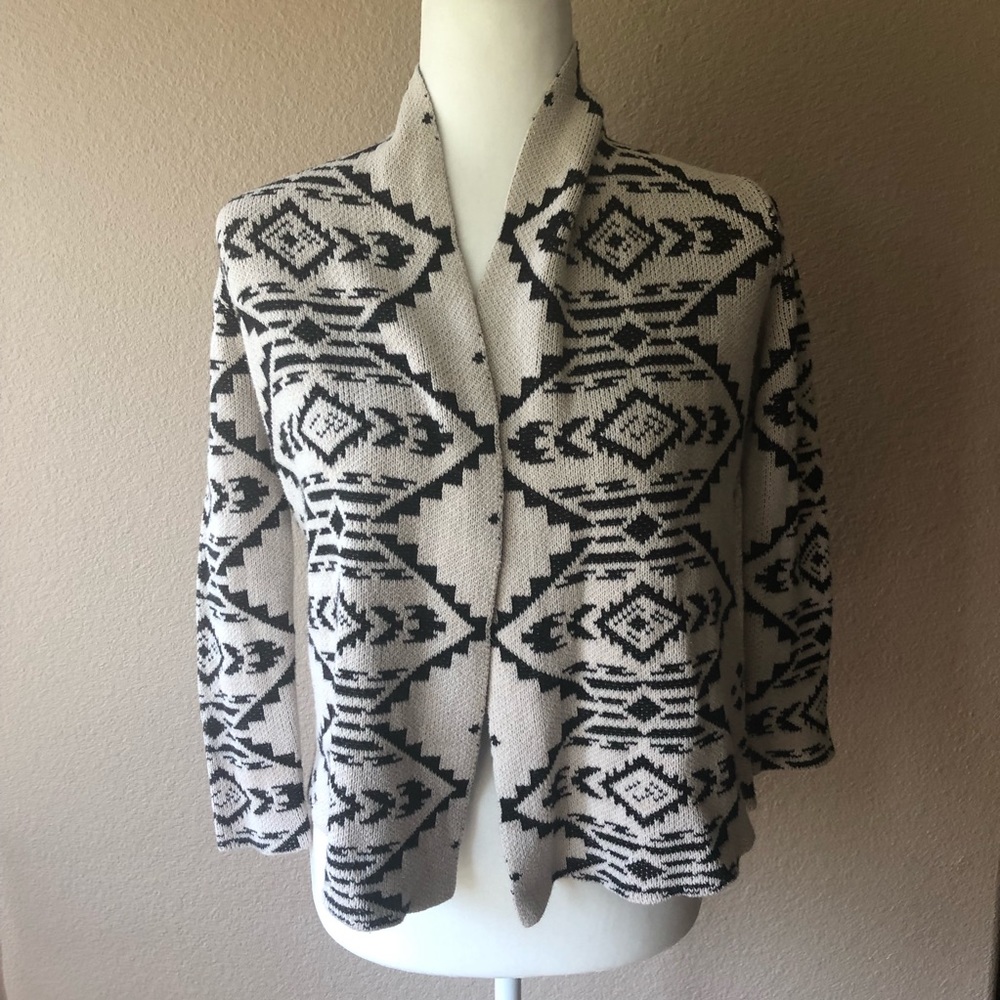 Billabong Tan and Black Print Cardigan Size Small